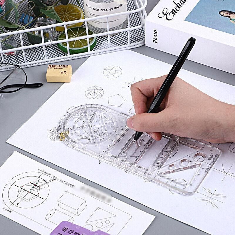 Multifunctional Geometric Ruler Student Mathematics Drawing Tools School view 4