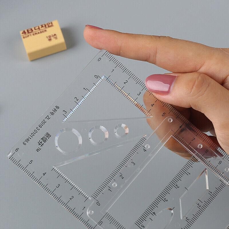 Multifunctional Geometric Ruler Student Mathematics Drawing Tools School view 9