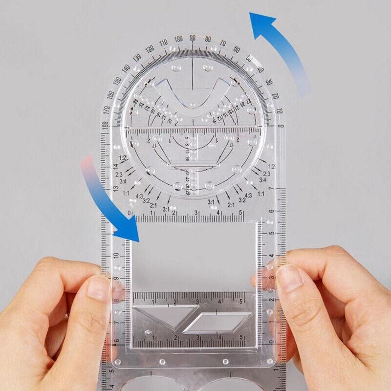 Multifunctional Geometric Ruler Student Mathematics Drawing Tools School view 12