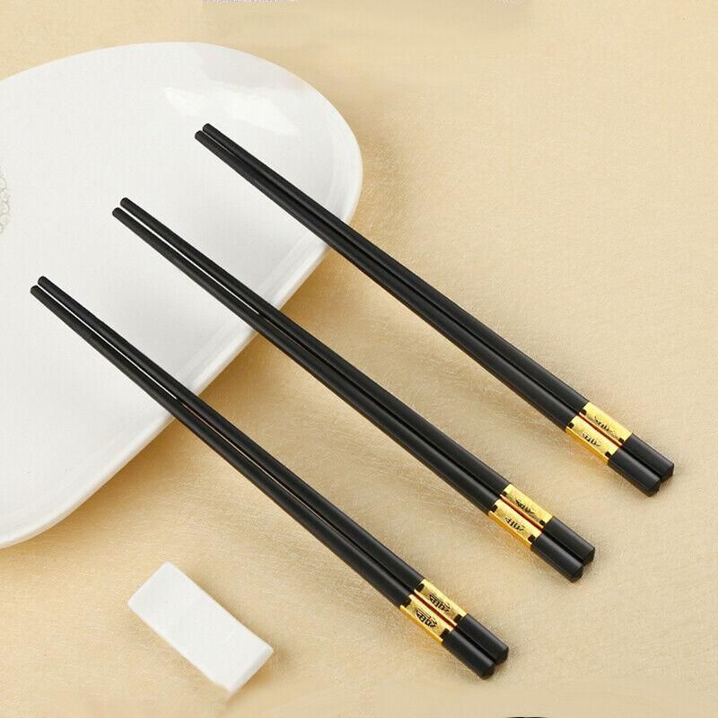 10Pairs Premium Fiberglass Reusable Chopsticks - Dishwasher Safe - Golden-2 view 8
