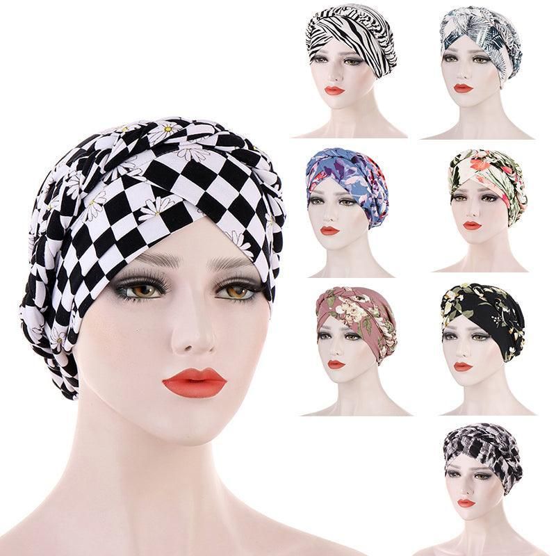 Women Floral Turban Head Wrap Cap Comfortable Chemo Headscarf Headwear - Pink view 4