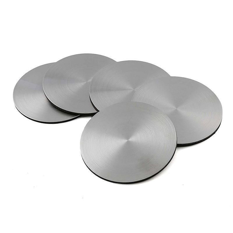 Stainless Steel Drink Coaster Set 6PCS Heat Resistant Cup Pads With Holder view 8