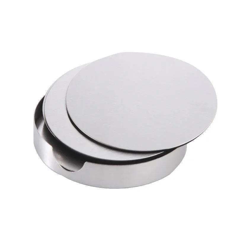 Stainless Steel Drink Coaster Set 6PCS Heat Resistant Cup Pads With Holder view 9