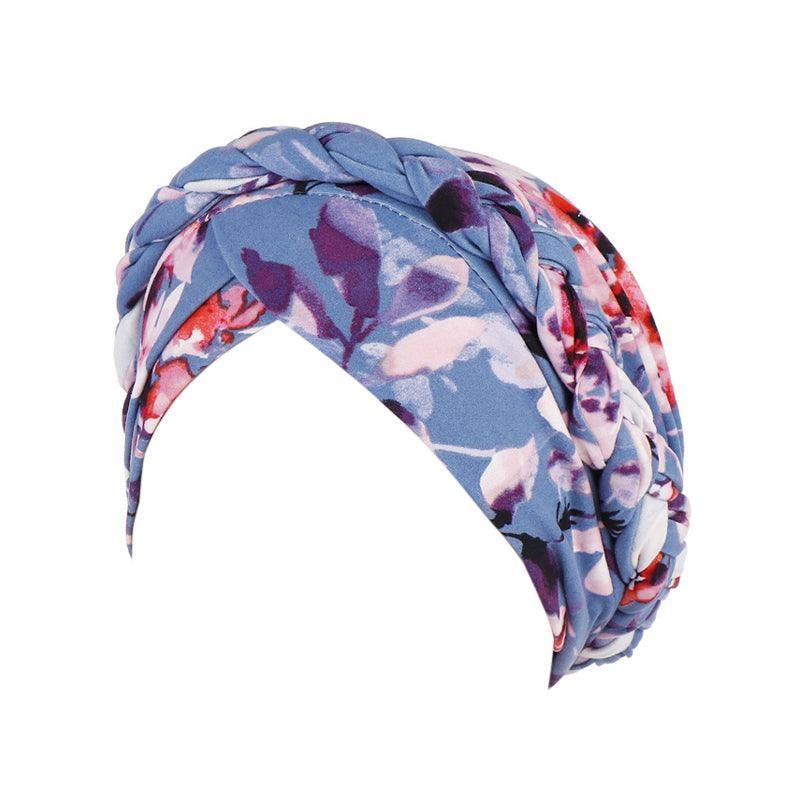 Women Floral Turban Head Wrap Cap Comfortable Chemo Headscarf Headwear - Blue — image 1