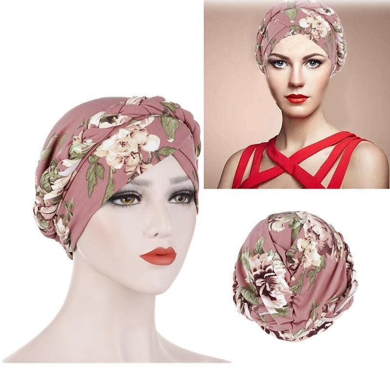 Women Floral Turban Head Wrap Cap Comfortable Chemo Headscarf Headwear - Blue view 10