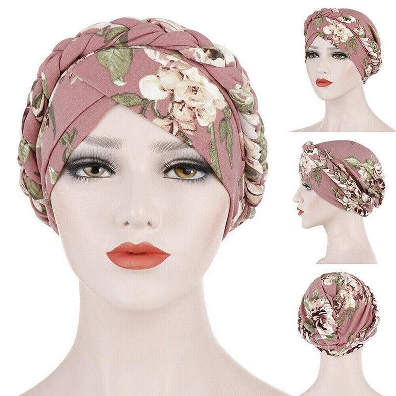 Women Floral Turban Head Wrap Cap Comfortable Chemo Headscarf Headwear - Black view 6
