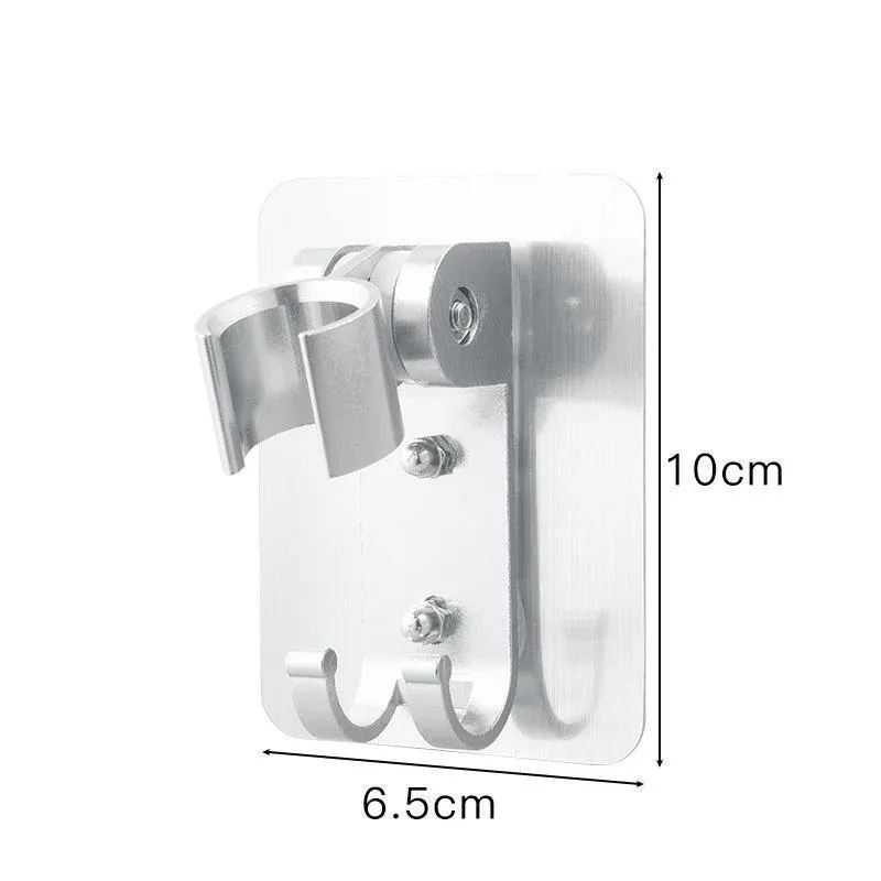 Adjustable Bracket Suction Shower Head Handset Holder Bathroom Wall Mount +Hooks view 8