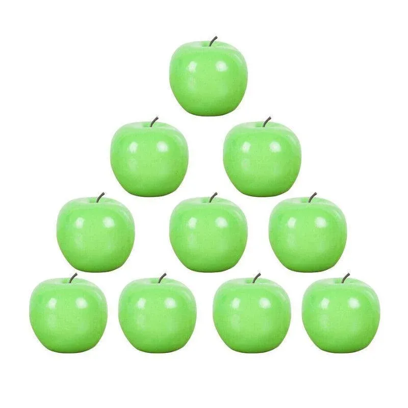 10 X Artificial Green or Red Apples for Home Party Wedding and Shop Decor - Green — image 1