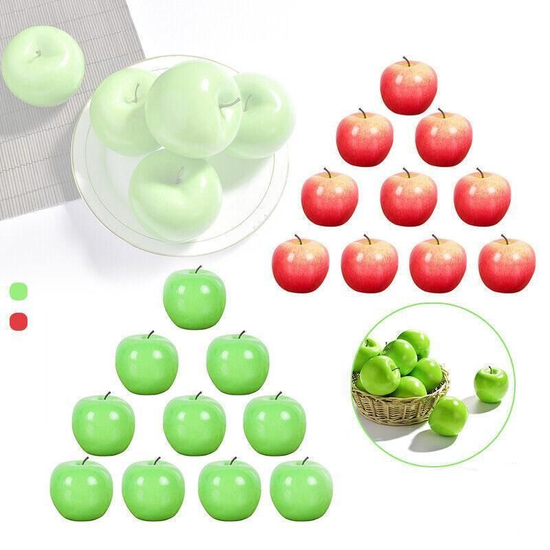 10 X Artificial Green or Red Apples for Home Party Wedding and Shop Decor - Red view 7