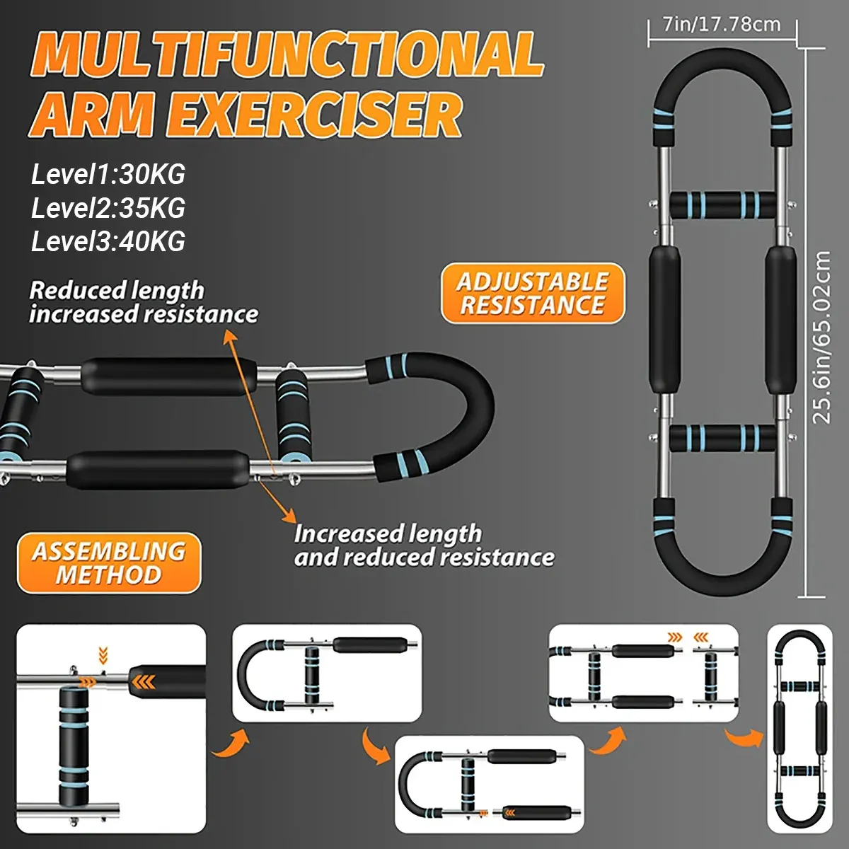 Multi Functional U Shaped Arm Strength Trainer Adjustable Home Exercise Device view 3