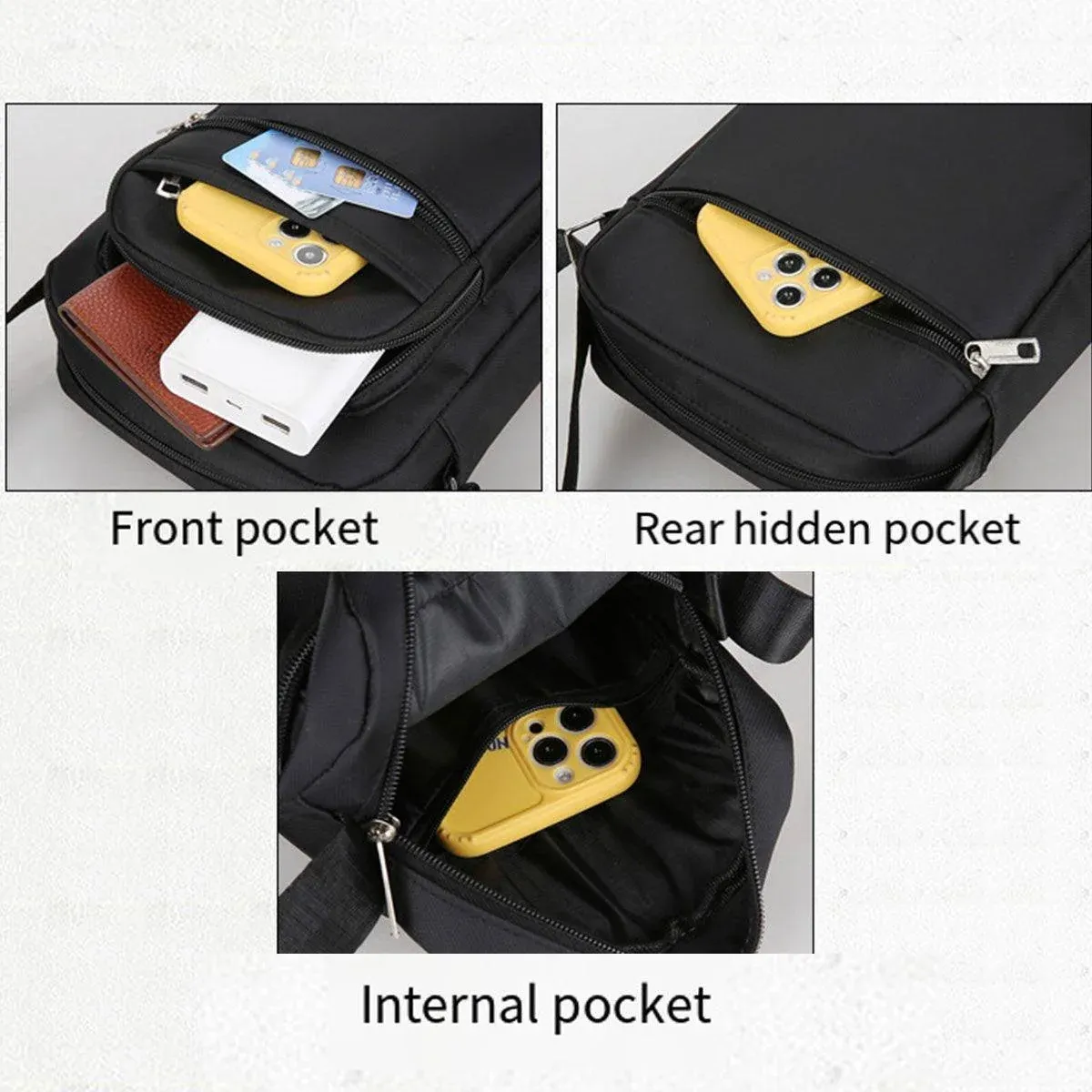 Mens Crossbody Shoulder Bag Travel Messenger Bag Casual Handbag for Boys and view 6