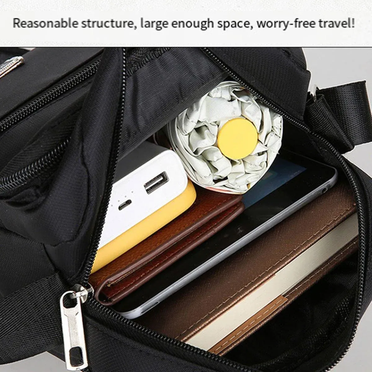 Mens Crossbody Shoulder Bag Travel Messenger Bag Casual Handbag for Boys and view 8