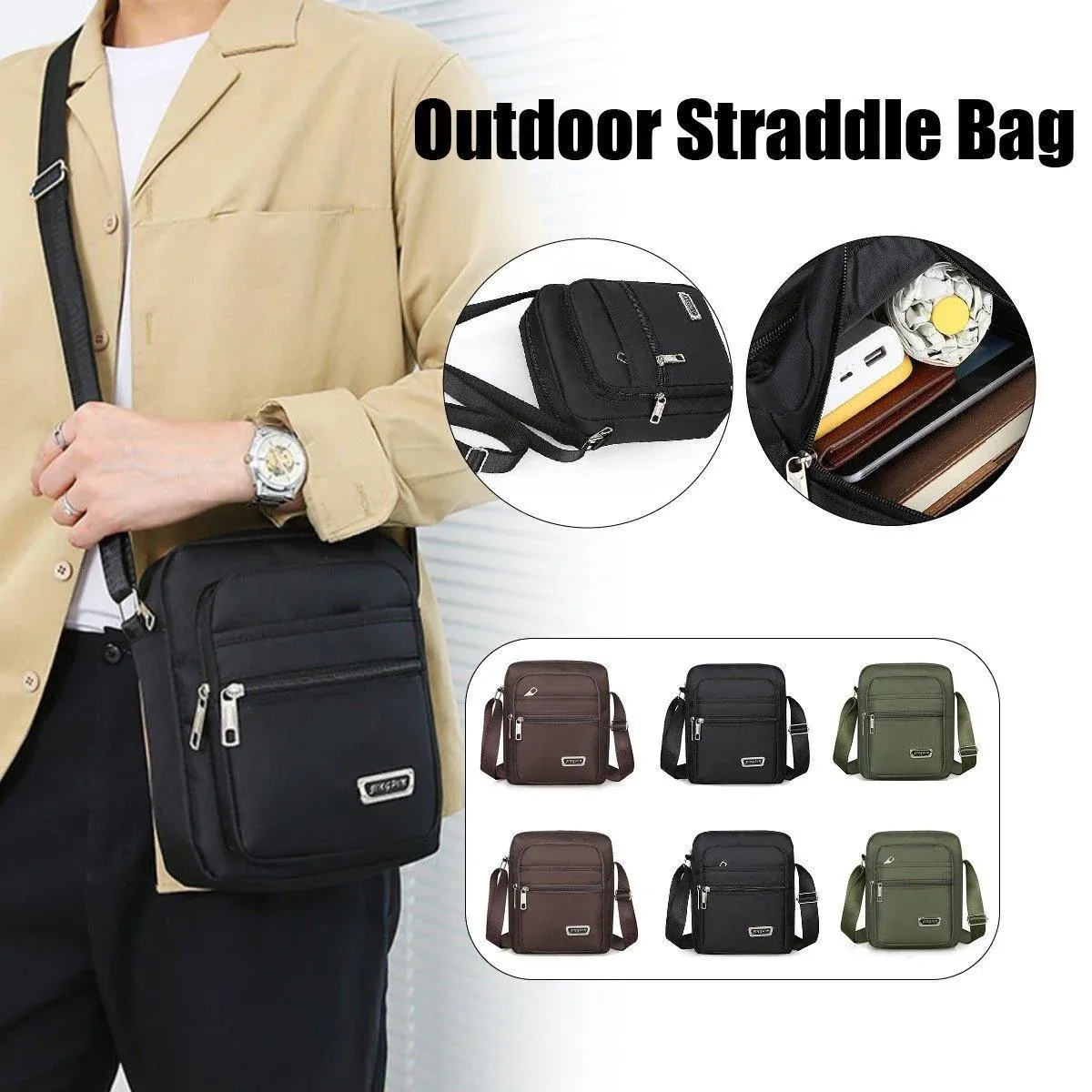 Mens Crossbody Shoulder Bag Travel Messenger Bag Casual Handbag for Boys and view 14