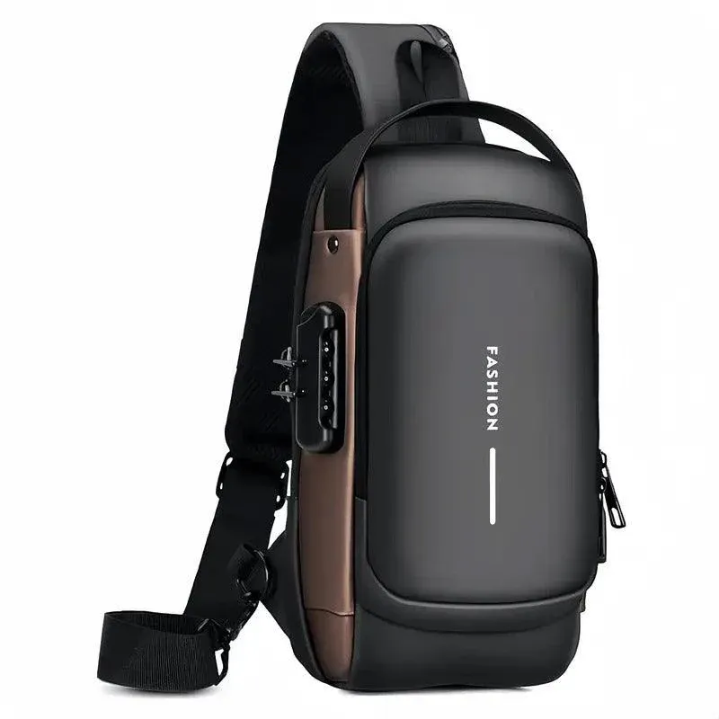 Multi-Function Password Lock Shoulder Bag Anti-Theft Crossbody Sling Bag Travel view 2