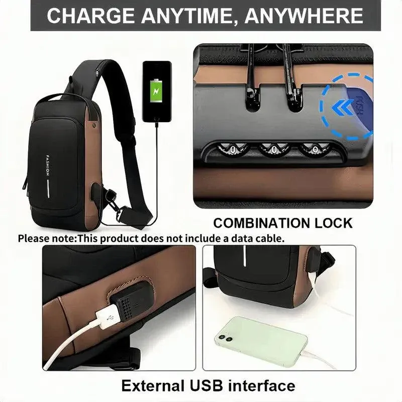 Multi-Function Password Lock Shoulder Bag Anti-Theft Crossbody Sling Bag Travel view 8
