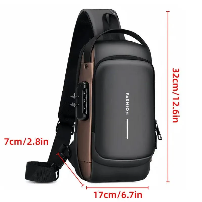 Multi-Function Password Lock Shoulder Bag Anti-Theft Crossbody Sling Bag Travel view 12
