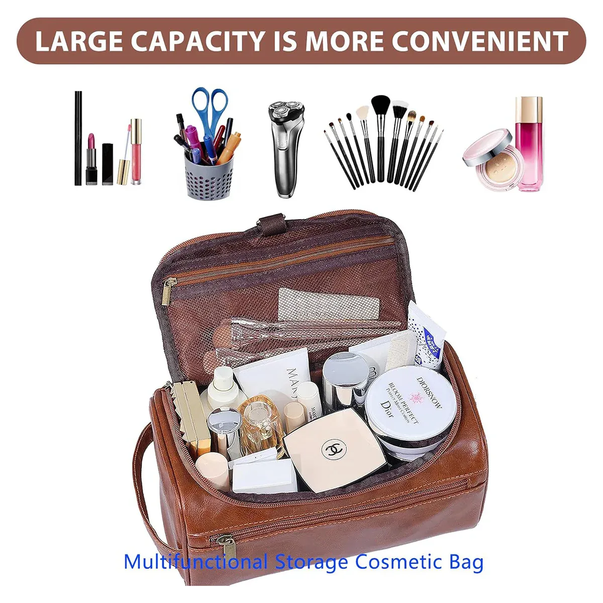 Large Capacity Waterproof Travel Toiletry Bag Cosmetic Organizer view 12