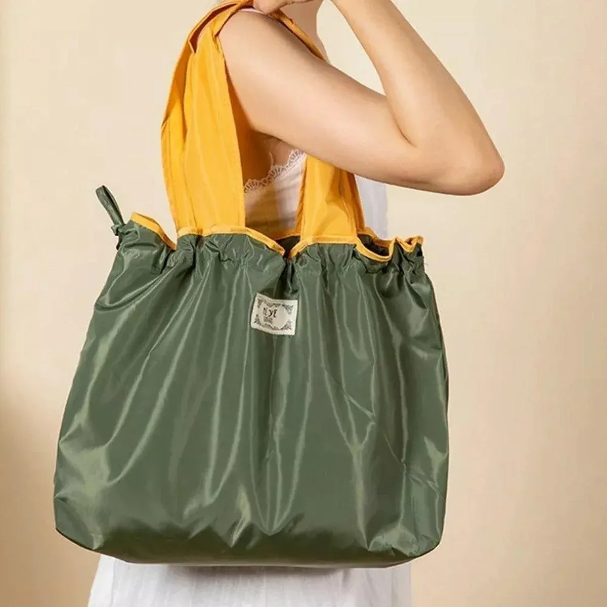 Ultra-Light Foldable Large Capacity Portable Shopping Bag with Drawstring view 9