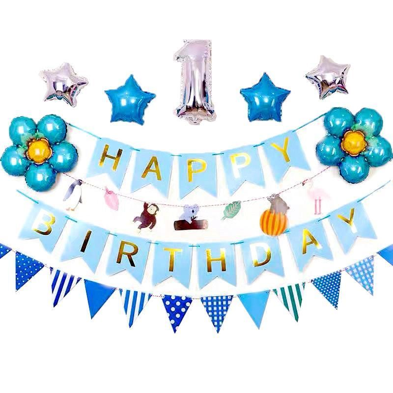 45-50 Pcs Happy Birthday 3D Unicorn Decoration Balloons Diy Decor Party Set - 04 — image 1