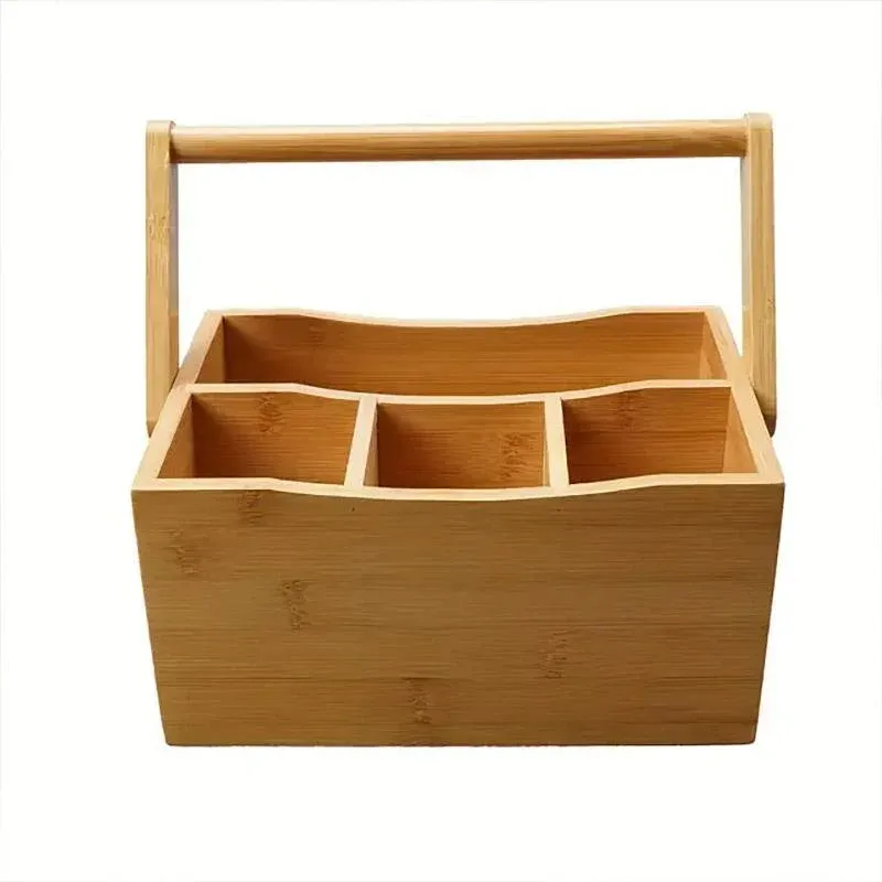 Portable Bamboo Storage Box Fruit Basket Organizer Multipurpose Storage Basket view 2