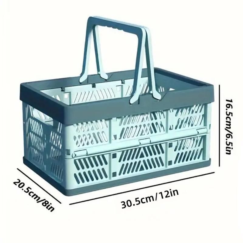 Foldable Portable Picnic Basket Lightweight Storage Basket for Outdoor Use - Grey view 4