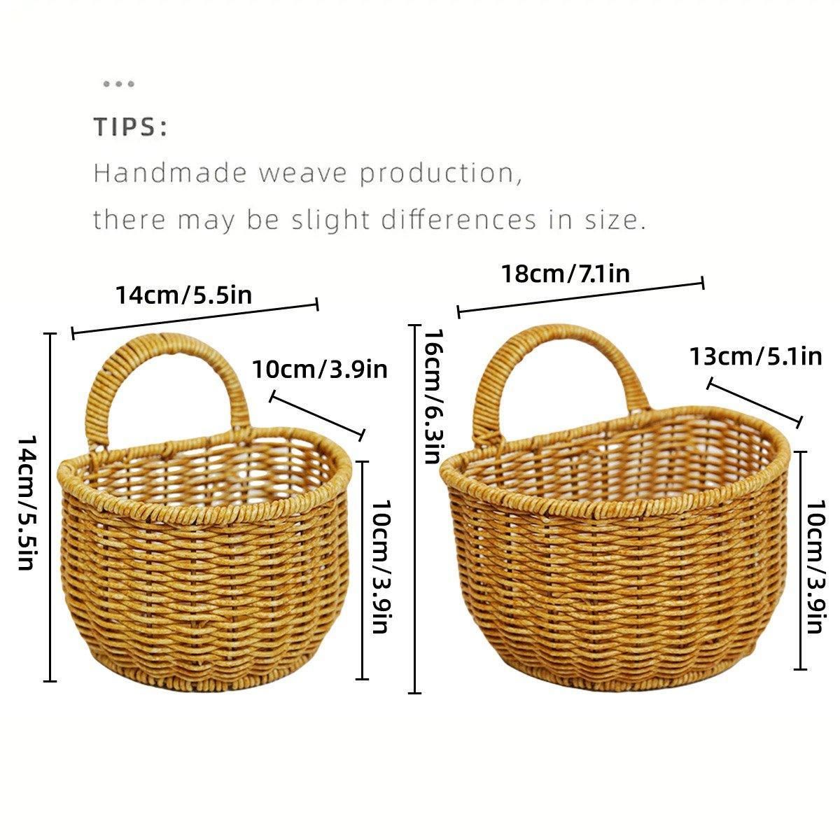 Imitation Rattan Woven Storage Basket Shelf Organizer Wash Rack for Home Decor view 4