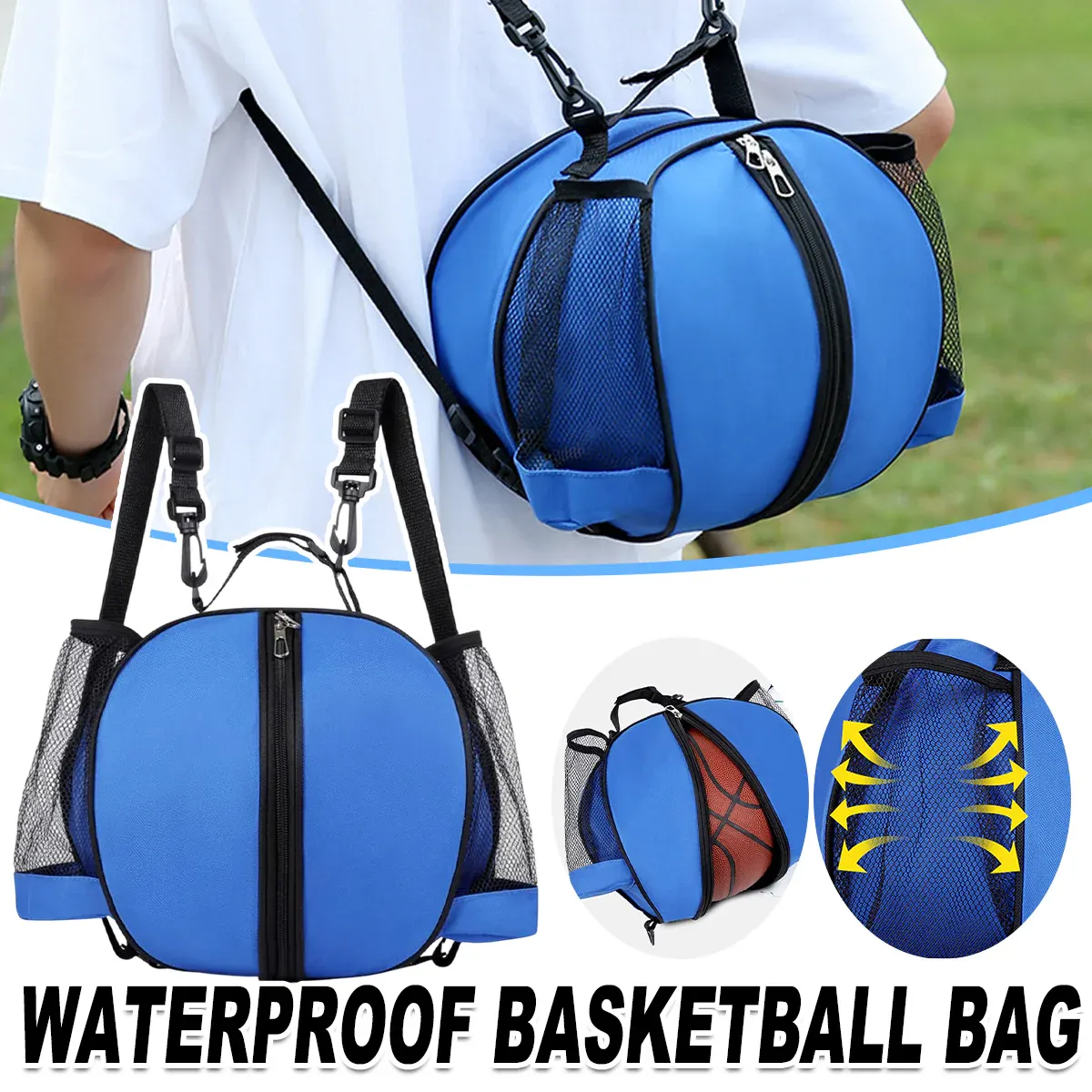 Waterproof Sports Outdoor Basketball Bag Gym Training Equipment Bag Backpack — image 1