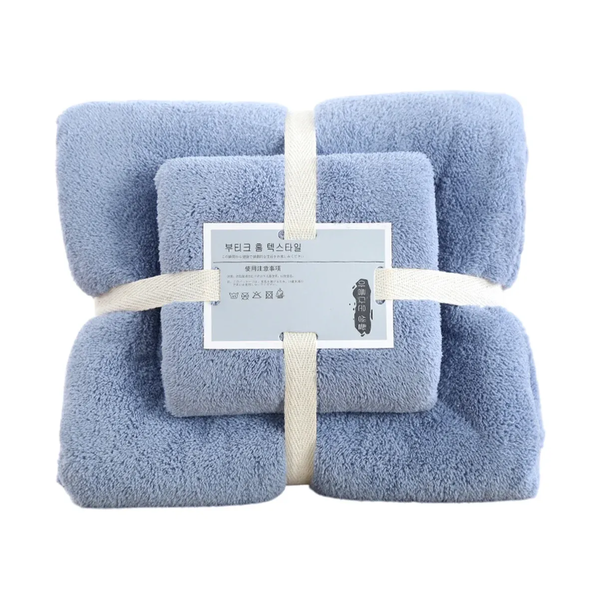 Coral Velvet Towel Set Bath Towels Soft Absorbent Quick Dry Face Hand Cloth — image 1