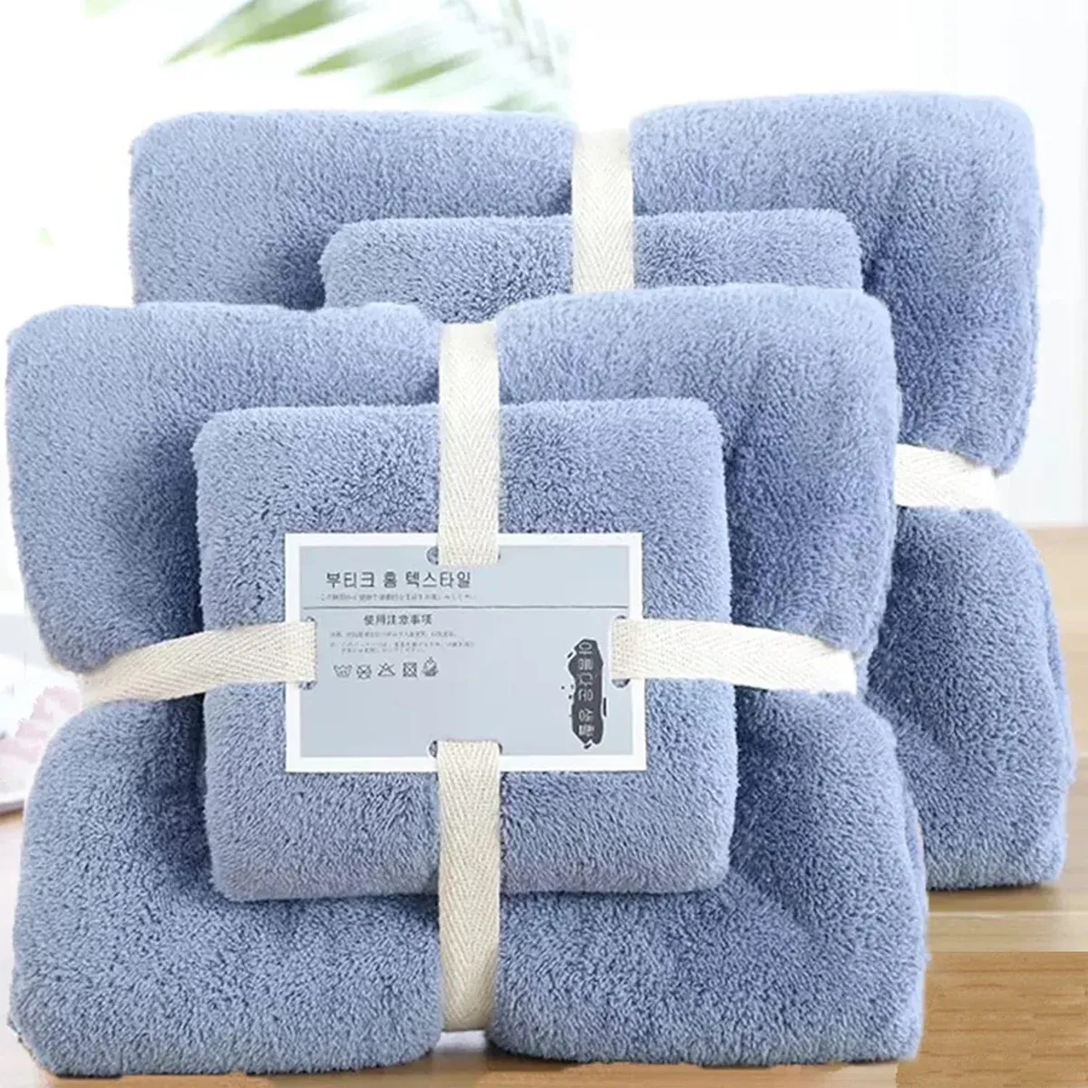 Coral Velvet Towel Set Bath Towels Soft Absorbent Quick Dry Face Hand Cloth view 5