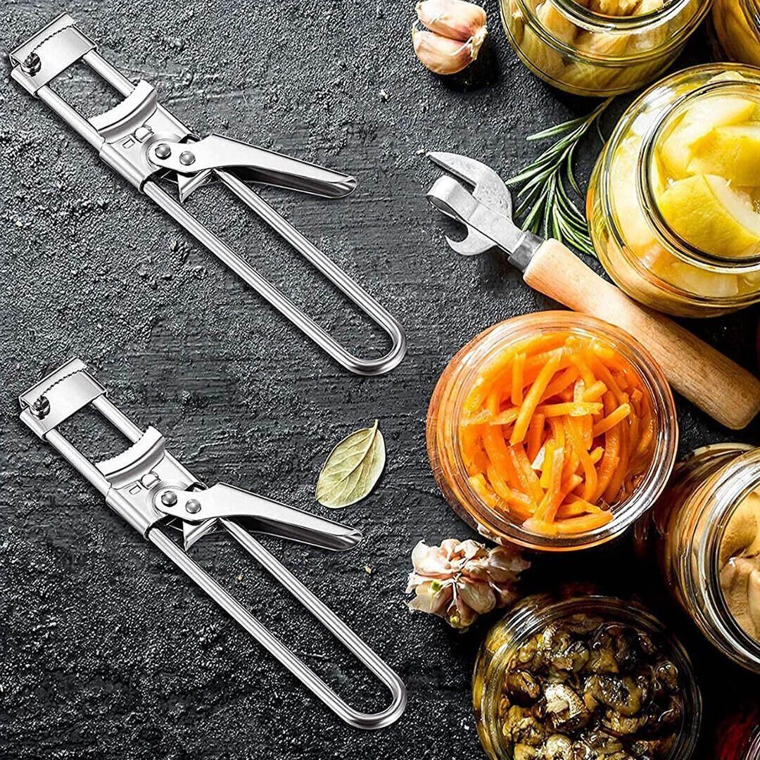 Bottle Opener Multifunctional Beer Adjustable Stainless Steel Jar Lid Gripper Au view 7
