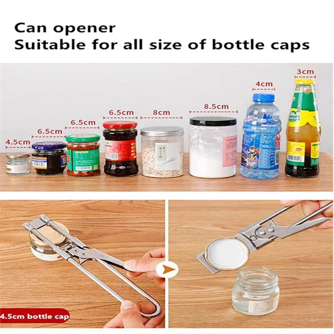 Bottle Opener Multifunctional Beer Adjustable Stainless Steel Jar Lid Gripper Au view 9