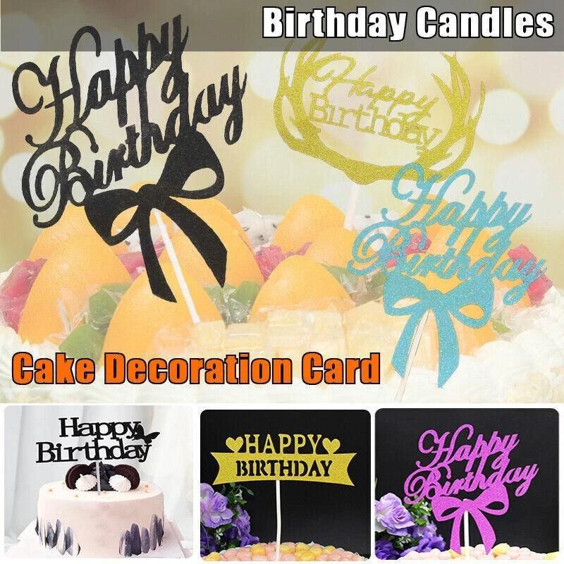 Happy Birthday Cake Topper Colour Printed Acrylic Party Decorations view 2