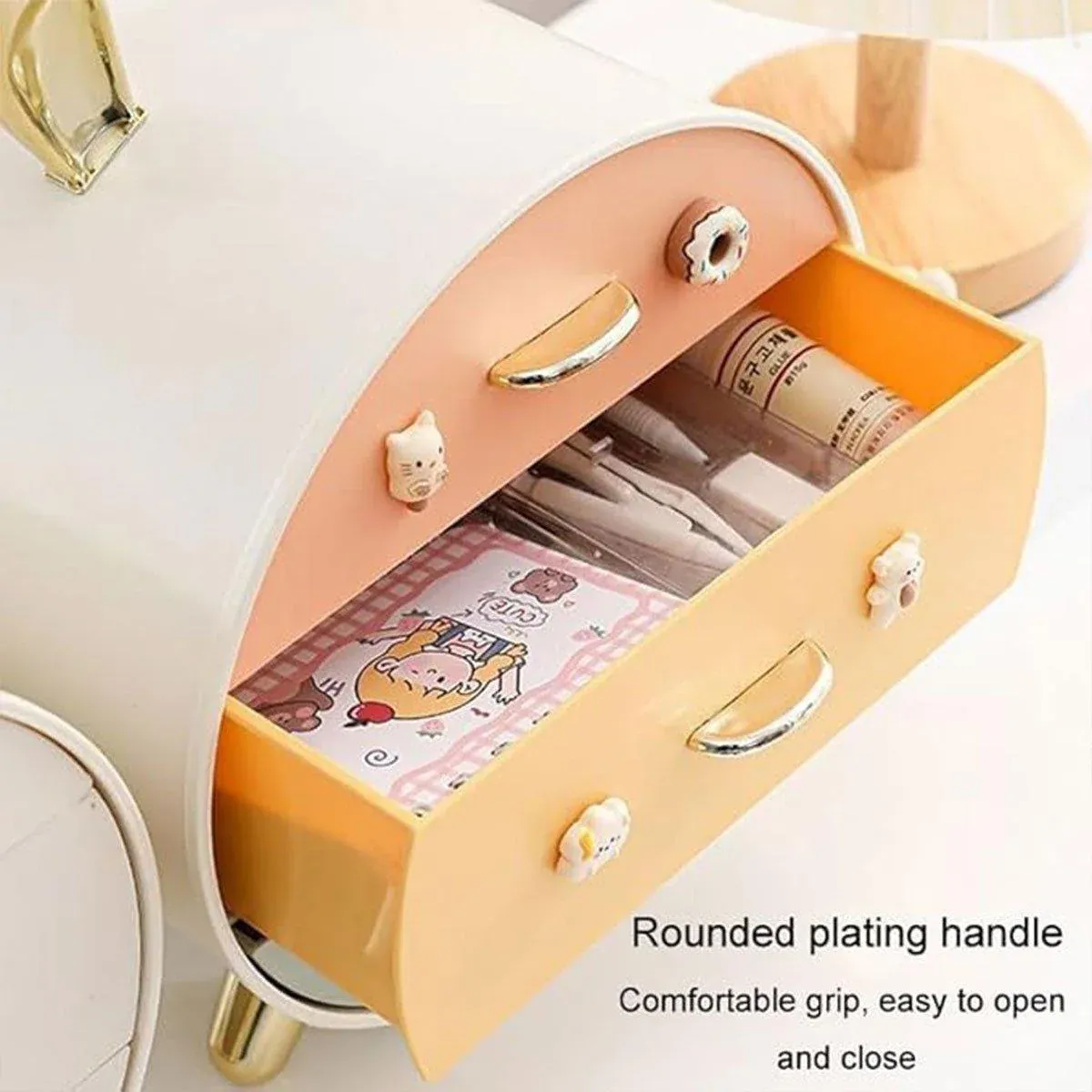 Large Multi-functional Makeup Storage Organizer Rabbit Decor Drawer Cosmetic view 6