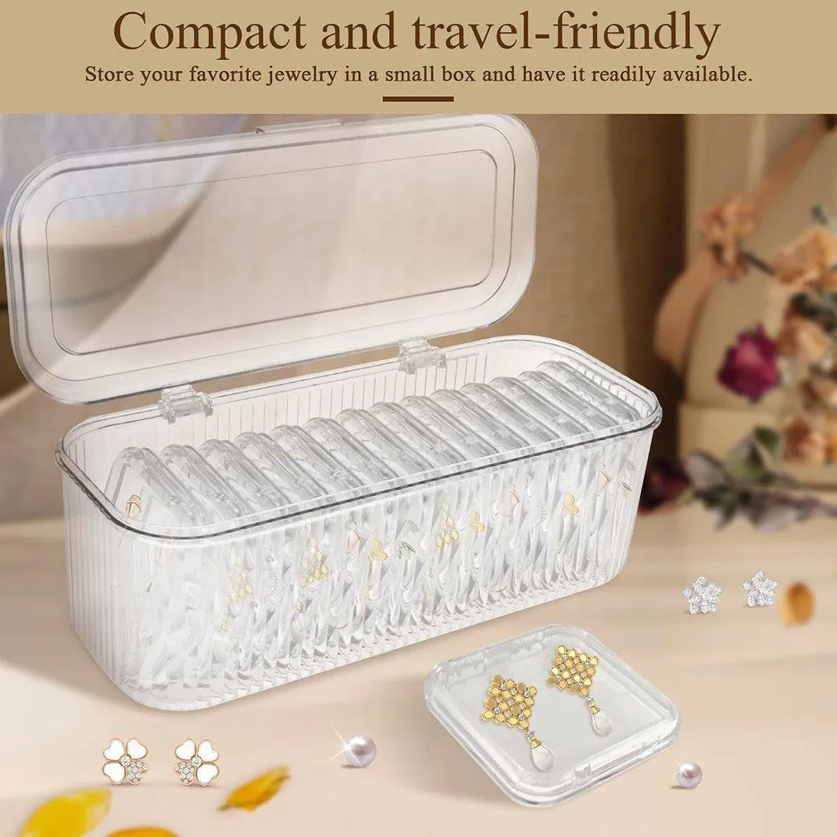 15pcs Transparent Storage Box Jewelry Organizer Bracelet Necklace Anti-Oxidation view 9