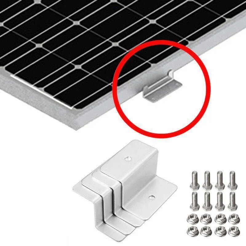 4 Pcs Solar Panel Z-Bracket Mounting Flat Roof Yacht Rv Mount Aluminum Kit Au view 6