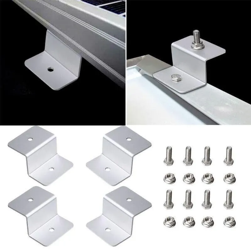 4 Pcs Solar Panel Z-Bracket Mounting Flat Roof Yacht Rv Mount Aluminum Kit Au view 9