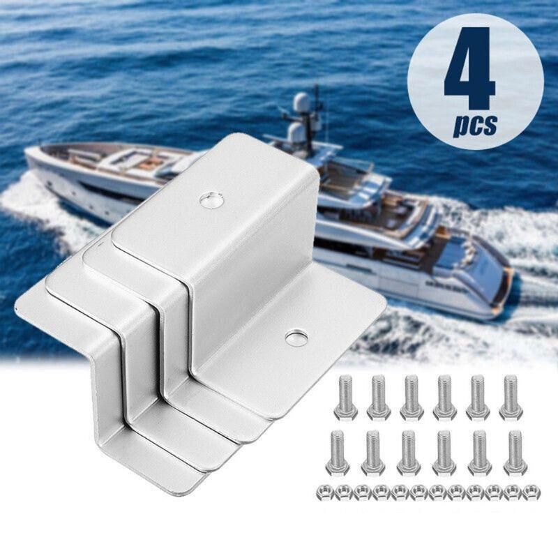 4 Pcs Solar Panel Z-Bracket Mounting Flat Roof Yacht Rv Mount Aluminum Kit Au view 11