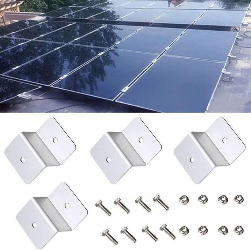 4 Pcs Solar Panel Z-Bracket Mounting Flat Roof Yacht Rv Mount Aluminum Kit Au view 12