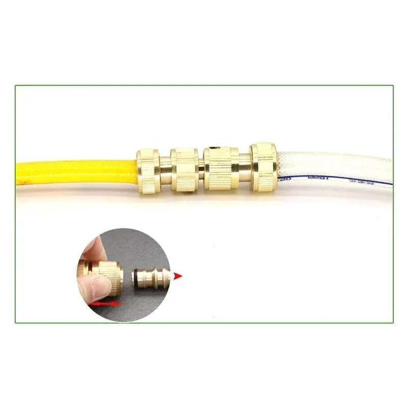 Brass Garden Hose Connector Fitting Double End Quick Joiner for 12mm Pipe Repair view 12