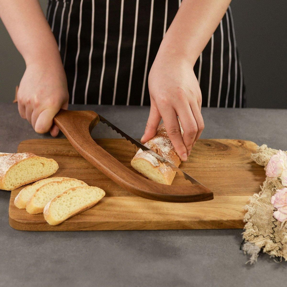 Wooden Bread Cutter Saw for Perfect Slice Cutting Tool Bread Slicer Kitchen view 7
