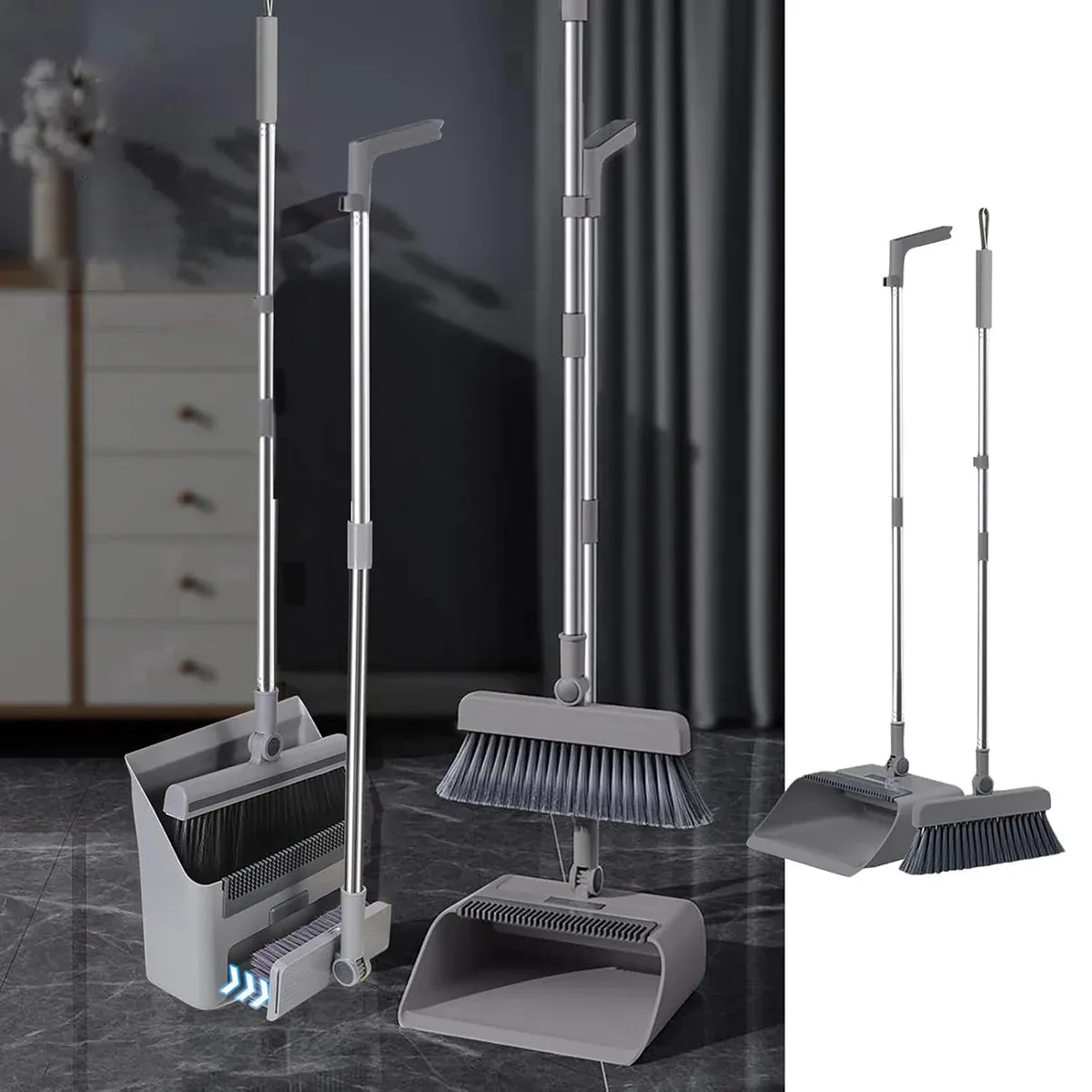 3 in1 Broom Set for Winnowing Brushing Handheld Cleaning Tool Home Kitchen view 12