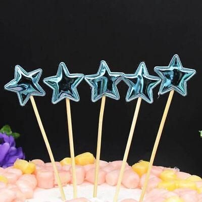 Happy Birthday Acrylic Cake Topper Cake Decoration Golden Silver Party - Blue-Star — image 1