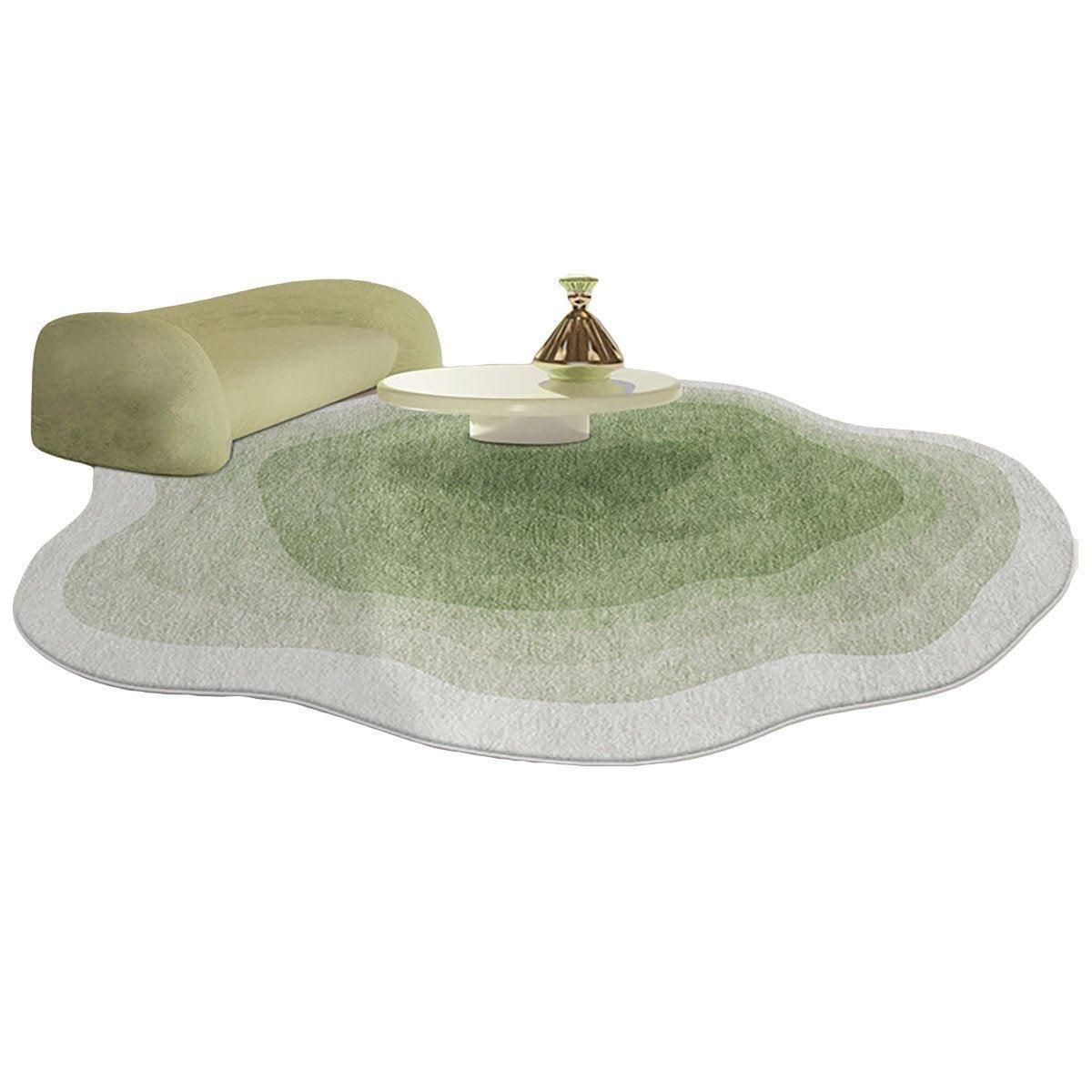 Shaped Cashmere Carpet Living Room Full Blanket Cloakroom Dressing Table - Green — image 1