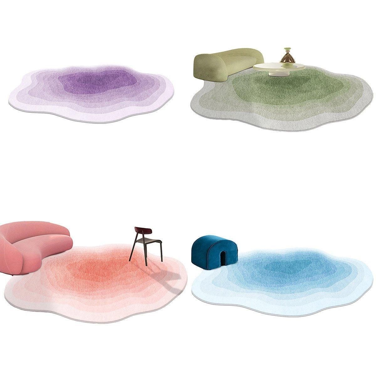Shaped Cashmere Carpet Living Room Full Blanket Cloakroom Dressing Table - Green view 3