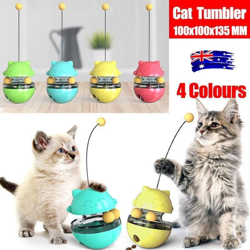 Cat Treat Dispenser Toy Ball Kitten Selfplay Interactive Tumbler Multifunction view 2