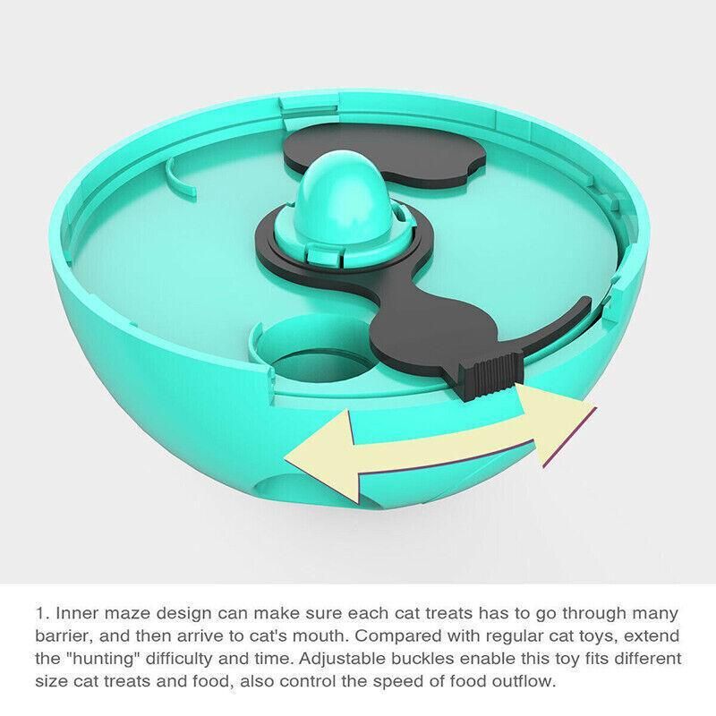 Cat Treat Dispenser Toy Ball Kitten Selfplay Interactive Tumbler Multifunction view 5
