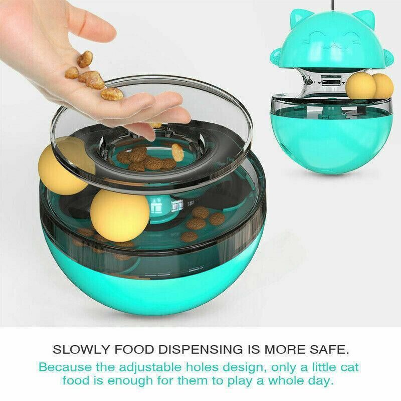 Cat Treat Dispenser Toy Ball Kitten Selfplay Interactive Tumbler Multifunction view 13