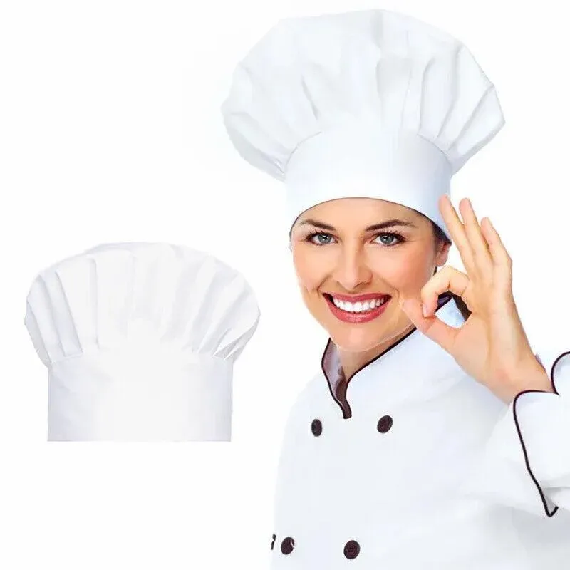 Adjustable Chef Cap with Elastic Band for Kitchen Cooking Baking Catering Use view 12