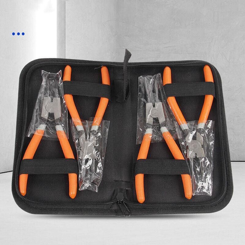 4 Pcs 7inch Circlip Plier Snap Ring Pliers Heavy Duty External Internal With Pouch view 4