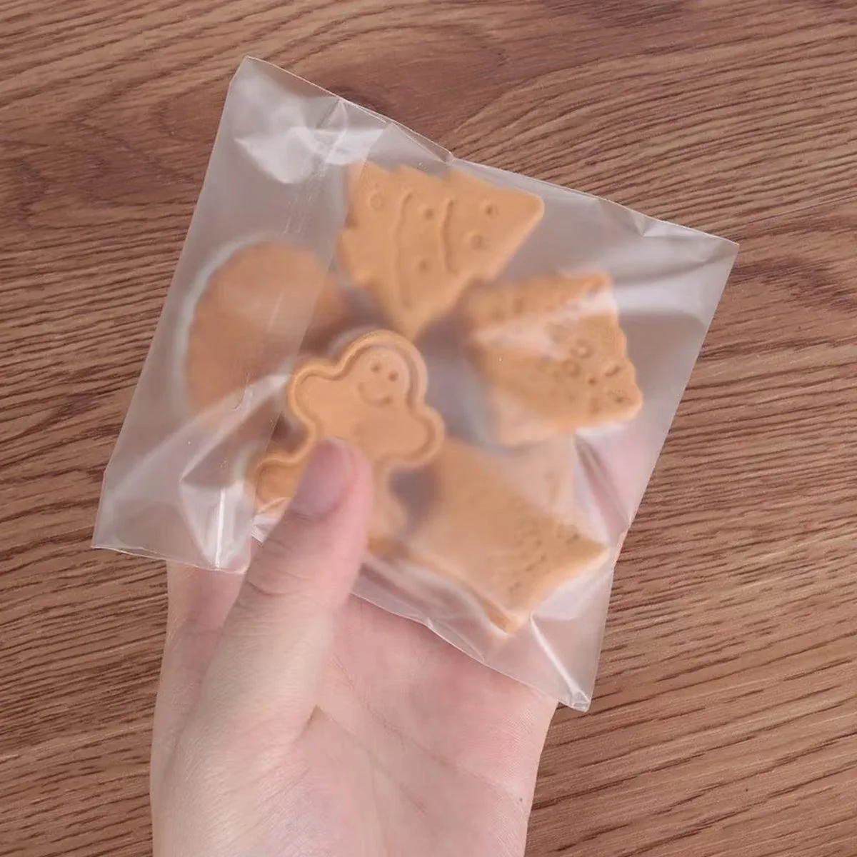 100X Translucent Plastic Candy Packaging Bags Self Adhesive Cookie Biscuit view 8